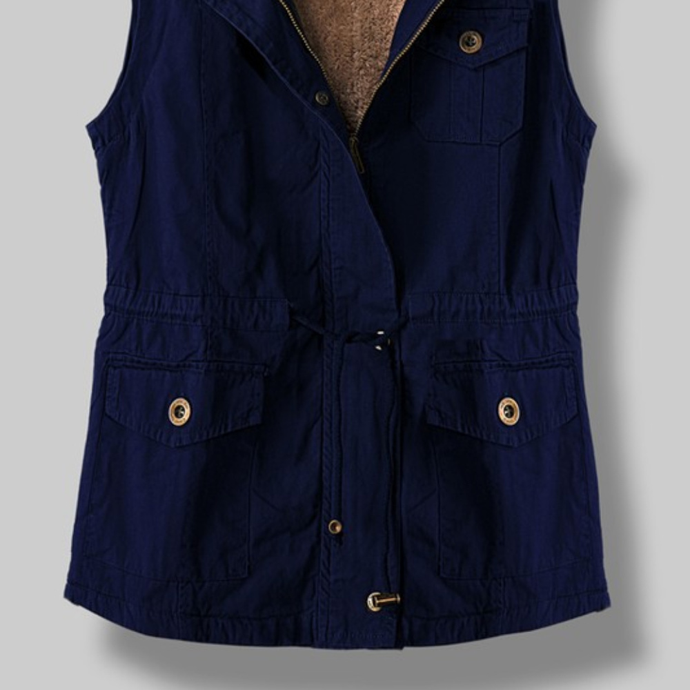 🌹FIRM PRICE🌹 ANORAK VEST, Faux Fur Lined - Black - Picture 2 of 8